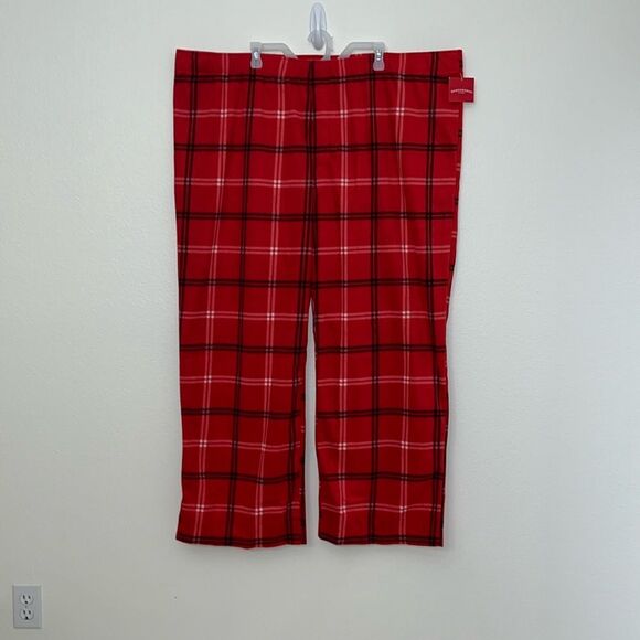 Target Women's Plaid Fleece Matching Family Pajama Pants - Wondershop Red 4XL - Picture 2 of 6